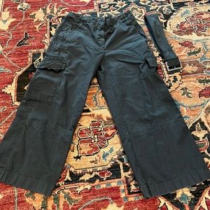 ACNE wide leg cotton cargo pants w belt